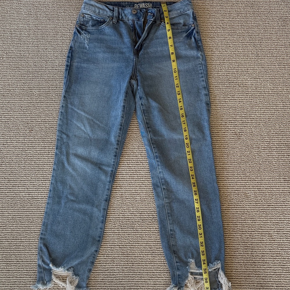 Rewash Distressed Blue Ankle Jeans